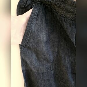 Joe Fresh. Sized medium, blue denim wash color. Drawstring pants with pockets.